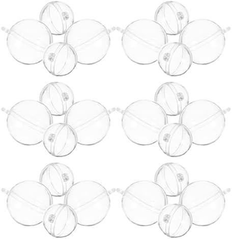 FONDOTIN 40pcs Hollow Plastic Ornament Balls, 3cm and 4cm Fillable Decorative Baubles for Christmas Wedding Party Hanging Decorations