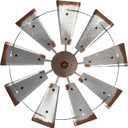 Vintage Galvanized Metal Windmill Wall Decor,Iron, 36 Inch