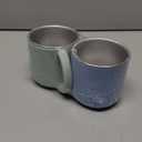 Bakpoco 2-IN-1 Open Toddler Cups, Stainless Steel Baby Cup + Silicone Training Cup for Toddlers Kids Babys, No Plastic | No Soap Smell | Shock-Proof Feeding Essentials, 2-Pack Blue/Sage
