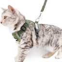 Cat Harness and Leash Escape Proof Extra Large Kitten Harness Maine Coon Cat Vest for Walking Travel, Dark Green, XL
