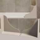 Roslim No-Adhesive 2-Pack All-Silicone Shower Splash Guard with Strong Suction Cups, Reusable Bath Tub Corner Water Blocker for Secure SealKeep Water in Shower or Bath, One-Piece Design, Taupe