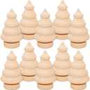 20 Pcs Mini Wooden Christmas Tree Unfinished Wood Christmas Trees Decor Ornaments DIY Crafts Handmade Wood Peg Doll