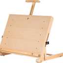 Falling in Art Beechwood Tabletop Easel, Wooden Drawing Board Easel, Adjustable Desktop Easel for Artists and Beginners, Suitable for Painting and Displaying Artwork