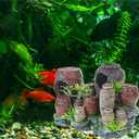 Saim Aquarium Barrel Decorations, Artificial Antique Barrels Crafts Landscaping Resin Decor Fish Tank Ornament for Betta Cichlids Hideaway Cave, Gold Fish Hideout, Reptile Tank