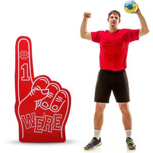 4 ft Red We're # 1 Cardboard Cutout Stand-up Life Size School Team Spirit Sport Theme Party Decoration Cheerleading Backdrop Photo Prop for Sports Games School Team Theme Party Decoration