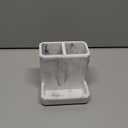 Toothbrush Holder for Bathrooms Organizer Countertop Organizer Accessories, with 3 Compartment Storage for Toothbrush Toothpaste Floss Razors, White Imitation Marble Finish Toothbrushholder03 (1 Pack)