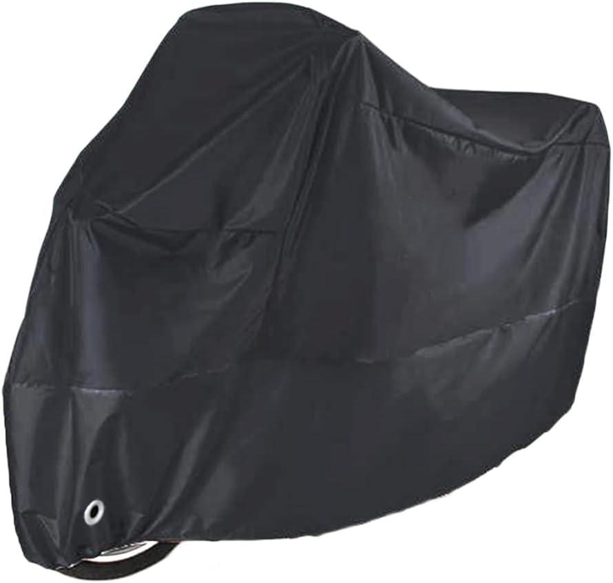Motorcycle Cover Waterproof Windproof Outdoor Dustproof All Weather Protection,Anti-Theft Silver Lock Holes & Storage Bag, 190T Anti UV, 96.46 x 41.34 x 49.21 in