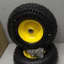 AR-PRO 13x5.00-6 Tire and Wheel Assembly (2-Pack), Tubeless Lawn Mower Tire with Rim, with 3/4" Bushings and 3" Centered Hub Length (Yellow)