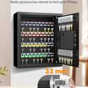 Uniclife 70 Position Key Cabinet with Combination & Key Lock Wall Mounted Security Keys Safe Key Organizer Black Digital with Keypad Adjustable Racks Key Tags & Permanent Pen (Batteries Not Included)