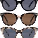 3 Pack Reading Sunglasses for Women Classic Outdoor Reader Sunglasses Full Lenses Sun Readers With Metal SpringBK+ST+DT 1.25 (Black & Beige Tortoiseshell & Deep Tortoiseshell)