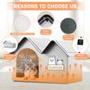 Sturdy Heated Cat House for Winter, Waterproof Insulated Outdoor Cat House with Heating Pad,Weatherproof Warm Feral Cats Shelter for Multiple Cats,Suitable for All Seasons(28"D x 17"W x 18"H) (Large, Gray)