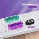 DUBSTAR 2PCS Pill Cutter Splitter for Small and Tiny Pills, Multiple Pill Cutters for Small or Large Pills, Adjustable Pill Splitter with Centering Device and Blade Guard (Purple+Cyan)