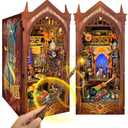 Book Nook Kit for Adults, Booknook DIY Miniature House Kit, 3D Wooden Puzzles for Adults, Wood Gifts for Book Lovers Women Friends - Magic Academy