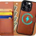 OCASE for iPhone 15 Pro Detachable Wallet Case with Card Holder, [2 in 1] PU Leather Flip Folio Case with RFID Blocking Magnetic Stand Removable Shockproof Phone Cover 6.1 Inch, Brown