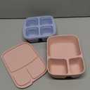 Teenyyou 2 Pack Leakproof Silicone Bento Lunch Boxes with Lid 2 Compartments for School Start Reusable Bento Box Foodgrade Divided Storage Container Bpa Free Dishwasher, Microwave, Freezer for Adults