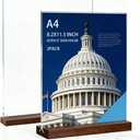 Acrylic Sign Holder 8.2 x 11.5 Inches Plastic Flyer Holder Acrylic Display Stand Table Menu Sign Tents A4 Brochure Stand Frames for Trade Show Wedding Office Event Decor 2 Pack