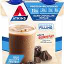 Atkins Dark Chocolate Royale Protein-Rich Shake. Rich and Creamy with Protein. Keto-Friendly and Gluten Free. (4 Shakes), 11 Fl Oz
, Best By 09/16/2026