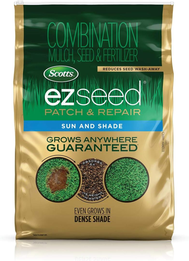 Scotts EZ Seed Patch & Repair for Sun and Shade - Combination Mulch, Sun and Shade Grass Seed & Fertilizer for Bare Spots & Lawn Patch Repair, Covers up to 890 sq. ft., 40 lb. (EXP 08/07/26)