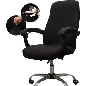 Melaluxe Office Chair Cover - Universal Stretch Desk Chair Cover, Computer Chair Slipcovers (Size: L) - Black (Large)