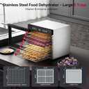 Food Dehydrator Machine with Interior Light Included, 8-Tray Stainless Steel Dehydrator with Adjustable Timer & Temperature, Quiet 650W Meat Dehydrator for Jerky, Fruit, Herbs, Dog Treats