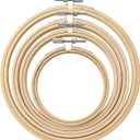 4Pcs Round Embroidery Hoops, 3/4/5/6 inch Round Adjustable Cross Stitch Hoop Frame Small Bamboo Embroidery Frames for Art Craft Handy Sewing Decoration