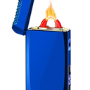 YOZWOO Rechargeable Electric Lighter USB C Electronic Lighters High Power Flame Arc Plasma Lighter Windproof Camping Lighters with Long Battery Life for Home and Outdoor (Blue)
