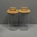 Sweejar 2 qt Glass Food Storage Jars with Airtight Lid, Half Gallon Laundry Pods Container, 64 oz Glass Jars for Laundry Room Organization, 2 Pack