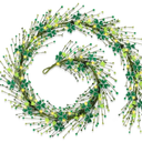 6.5 Ft St.Patrick's Day Garland Lucky Shamrock Vine Wreath Artificial Green Clover St Patrick's Day Hanging Wreath Garland for Front Door Arch Wall Irish Festival Party Decoration