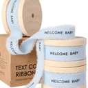 Vitalizart Welcome Baby Cotton Ribbon 5/8 Inch Natural Handmade Frayed Fringe Ribbons 15 Yd for Baby Shower Crafts Decor Gift Wrapping