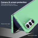 Compatible with Galaxy Z Fold 4 Case, Clear Hard PC Cover Cute Simple Never Yellowing Lightweight Matte Protective Slim Bumper Phone Case for Galaxy Z Fold 4, Green(6-78)