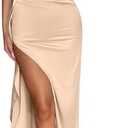 Memoriesea Women's Sexy One Shoulder High Split Cocktail Wedding Party Maxi Dress, M