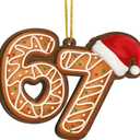 4 x 67 Christmas Ornament, 6 7 Christmas Tree Hanging Ornament Decorations, Funny Six Seven Ornaments Decor, Gag Gifts, 67 Gifts for Kids, Teens, Teen Girls, Boys1