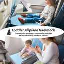 Toddler Airplane Bed, Portable Kids Airplane Seat Extender, Airplane Travel Essentials for Toddlers, Comfortable Footrest for Kids, Must-Have Toddler Travel Bed for Flights (Blue)