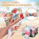 Nuogo 36 Packs Hawaiian Cloth Napkins 15" x 15" Hawaiian Guest Cloth Napkins with Tropical Floral Palm Leaves Flamingo Hand Towel for Summer Luau Party BBQ Dinner Wedding Table Decor