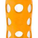 Lifefactory 16-Ounce Glass Water Bottle with Pivot Straw Cap and Protective Silicone Sleeve, Marigold