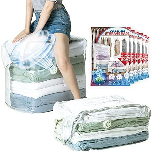 TAILI 2 Pack Vacuum Storage Bags, Extra Large Cube (23x18 Inch), Supe Jumbo Vacuum Seal Bags for Comforters, Blankets, Bedding, Sweater, Space Saving, Closet Storage, Cream