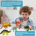 Zippytots Dinosaur Toys for Kids 3-5, 10 PCS Realistic Plastic Dinosaur Figure Toy Set Including T-Rex, Stegosaurus, Spinosaurus, Ideal Gift for Toddle
