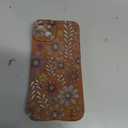 Compatible for iPhone 14 Plus Case Cute Color Flower Floral Leaf with Aesthetic Design for Girls Women Soft TPU Shockproof More Protective Girly for iPhone 14 Plus Case-Brown