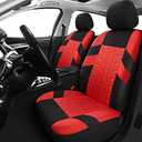 Pariitadin Car Seat Covers Full Set, Washable and Breathable Premium Cloth Automotive Vehicle Seat Cover for Car Interior, Universal Fit for Most Cars, Sedan, Truck, SUV(Black/Gray)