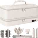 Double Layer Storage Case For Shark Flexstyle, Travel Carrying Case For Shark 430/440 Flexstyle, Organizer Bag For Shark Flexstyle/Dyson Airwrap Styler Attachments (Beige)