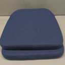 AAAAAcessories D-Shaped Chair Cushions, 2" Thick Dining Chair Pads with Ties and Removable, Machine-Washable Cover, 17" x 16", Set of 2, Blue
