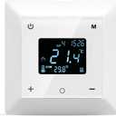 Touchscreen Programmable Thermostat for Electric Floor Heating System, 7-day Timing Settings Backlight LCD Display Safety Lock Automatic Calibration Low Temperature Protection NTC Floor & Air Sensing