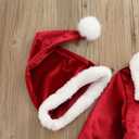 ZAXARRA Baby Christmas Clothes Boys Girls Santa Jacket Velvet Outwear Coat Long Pants with Hat Baby Santa Costume (12-18 Months, Wine Red)