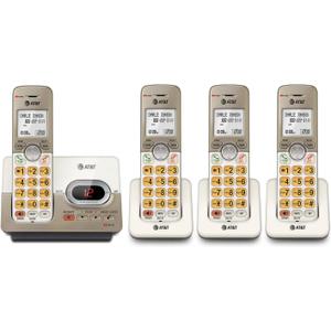 AT&T EL52413 4-Handset Cordless Phone with Digital Answering System, Extra-Large Backlit Keys, Caller ID/Call Waiting, DECT 6.0, Speakerphone Light Champagne