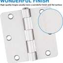 Brushed Nickel Door Hinges 3.5 Inch 1/4" Radius 30 Pack 3 1/2 Interior Door Hinge for Doors Wooden Silver Residential Standard Bedroom Indoor Inside Door Hinges Office Laundry Storage Room Hardware