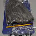 5 Pcs Halloween Monster Costumes Accessories Include Grey Flame Wig Cat Eyeglasses Pearl Eyeglass Chain Pencil and Plastic Clipboard for Women Cos