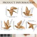 Kathfly 5 Pcs Bird Wall Decor, Resin Gold Bird 3D Wall Art, Flying Swallow Designs with Antique Patina Metal Look Resin Sculpture, Includes Mounting Hardware for Living Room & Bedroom