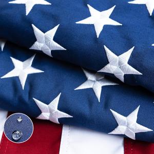 TOPFLAGS American Flag Cotton US Flags 4x6 - New Cotton Fabric Embroidered Stars Heavy Duty USA flag for Indoor Outdoor Sewn Stripes with Brass Grommets