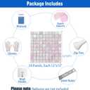 Ozikutech 24 Pcs Pink Iridescent Shimmer Wall Backdrop Panels for Party Decoration - 6 x 4 FT Square Sequin Backdrop for Graduation Girls Women Birthday Home Decor, Pink Iridescent, 24 Pcs