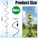 4 Pack Spiral Iron Trellises Black Wrought Garden Trellis, 45 Inch High Spiral Design for Climbing Plants, Indoor Outdoor Decorative Plant Support Stake